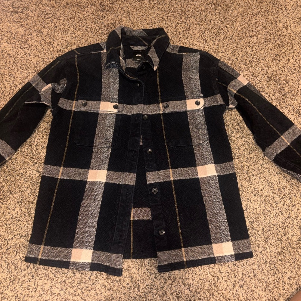 Vans Women’s Black Plaid Button-Up Jacket